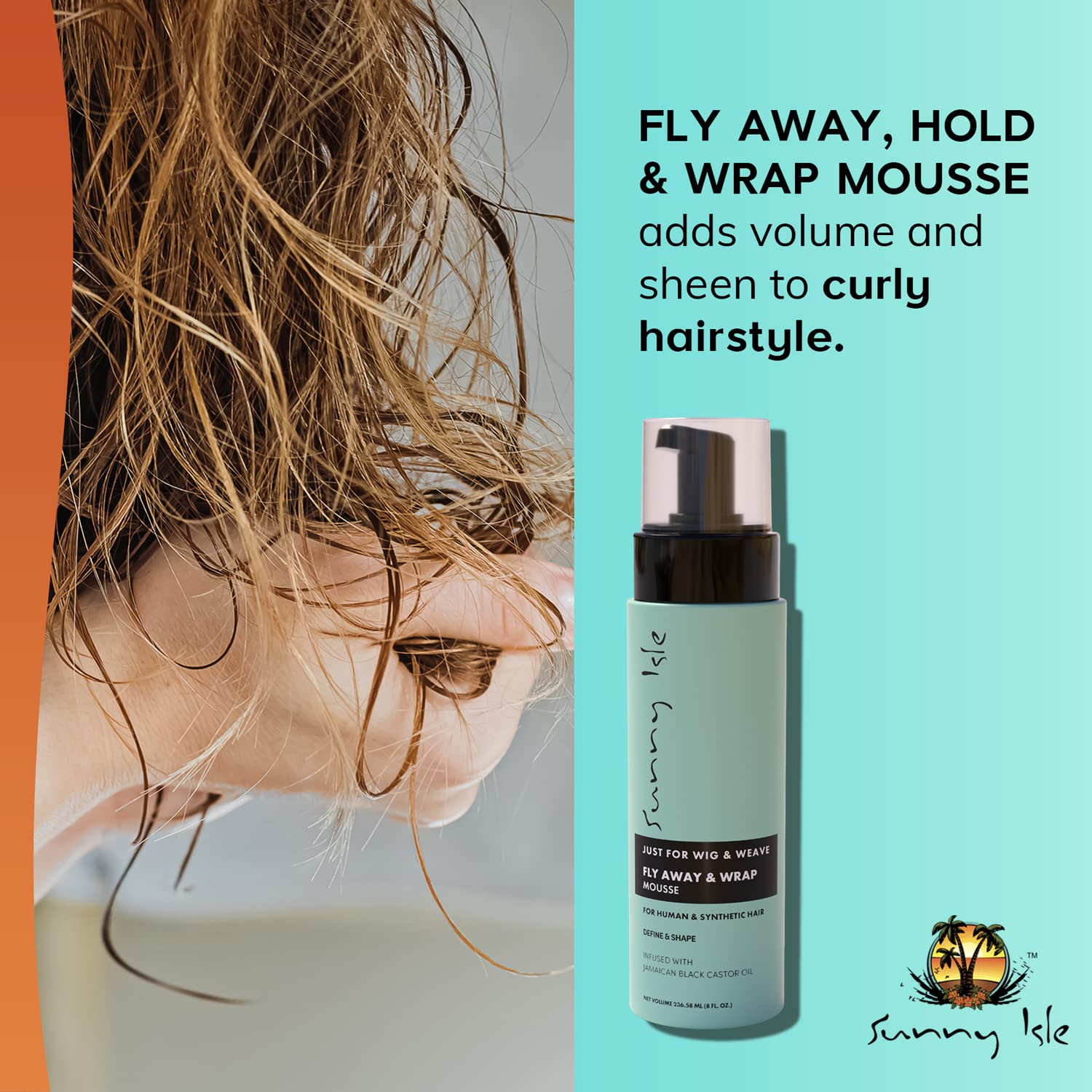 Sunny Isle Just For Wig & Weave Fly Away & Wrap Mousse (236ml / 8 oz). — photo 3