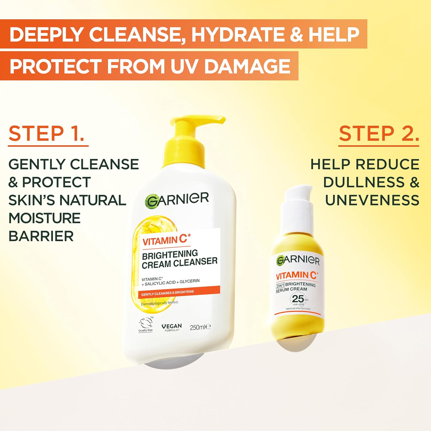 Garnier SkinActive Vitamin C 2-in-1 Brightening Serum Cream SPF 25 (50ml). — photo 2