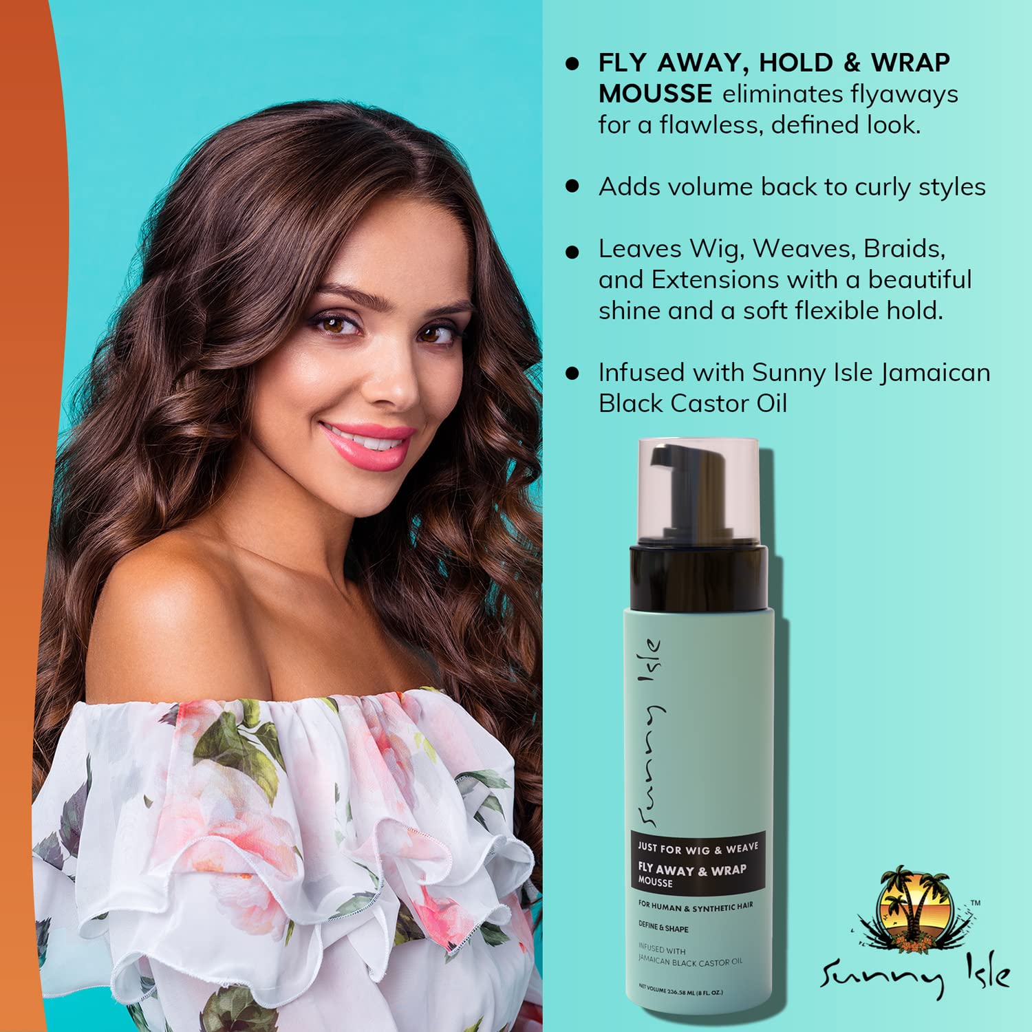 Sunny Isle Just For Wig & Weave Fly Away & Wrap Mousse (236ml / 8 oz). — photo 5