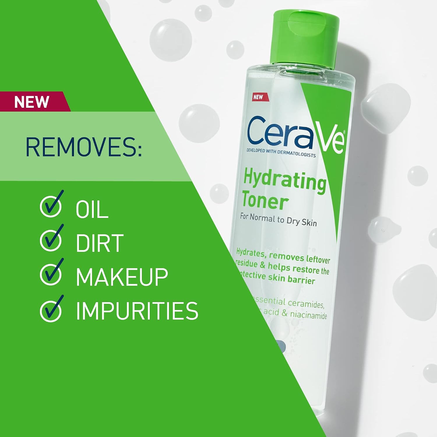 CeraVe Hydrating Toner for Face Non-Alcoholic with Hyaluronic Acid, Niacinamide, and Ceramides for Sensitive Dry Skin, Fragrance-Free Non Comedogenic, Full... — photo 3