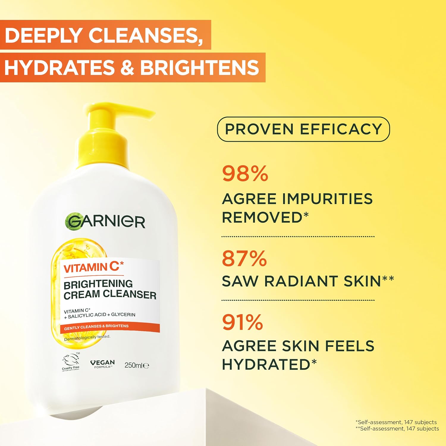 Garnier SkinActive Vitamin C Brightening Cream Cleanser (250ml). — photo 8
