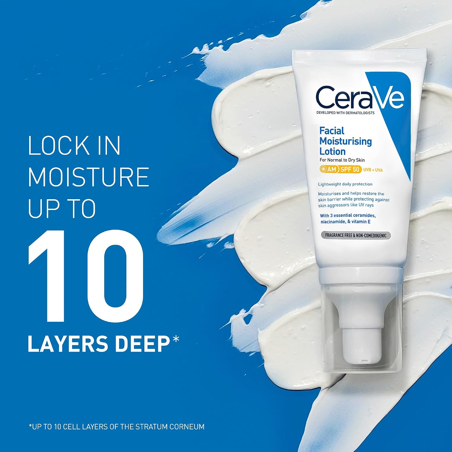 CeraVe AM Facial Moisturising Lotion SPF 50 (52 ml size). — photo 4