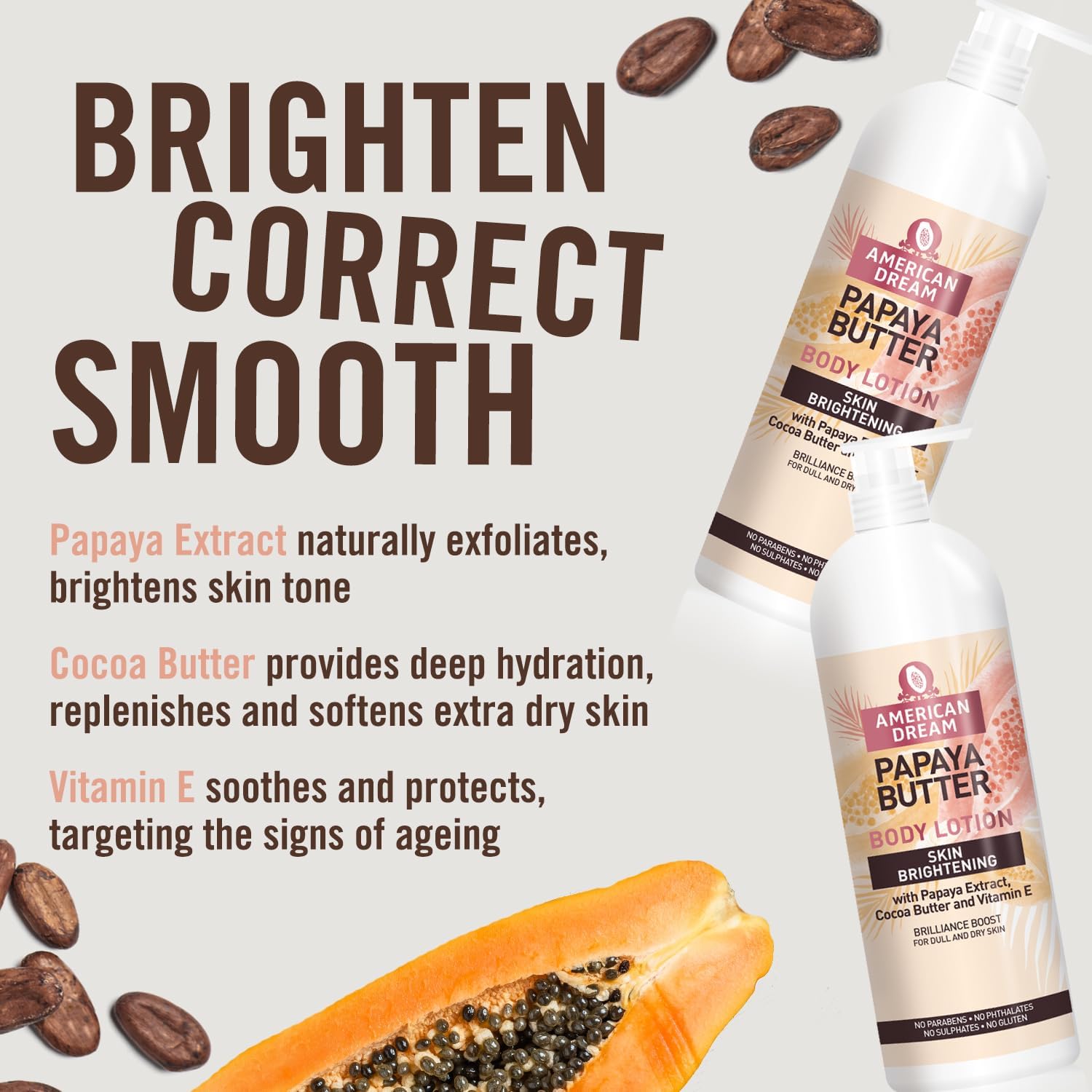 American Dream Cocoa Butter Papaya Body Cream (500ml). — photo 5