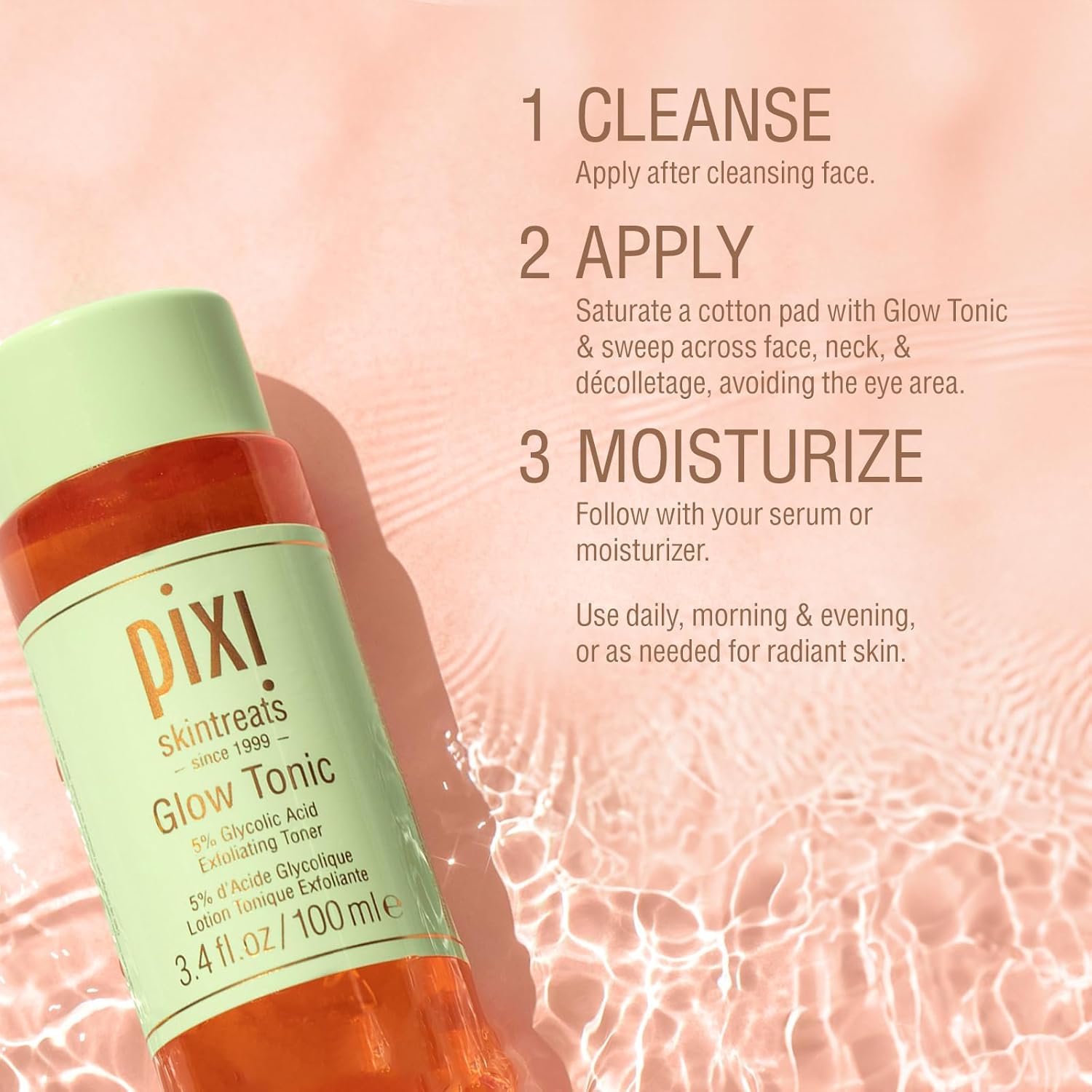 Pixi Skintreats Glow Tonic Exfoliating Toner 100 ml (3.4 fl oz) — photo 3