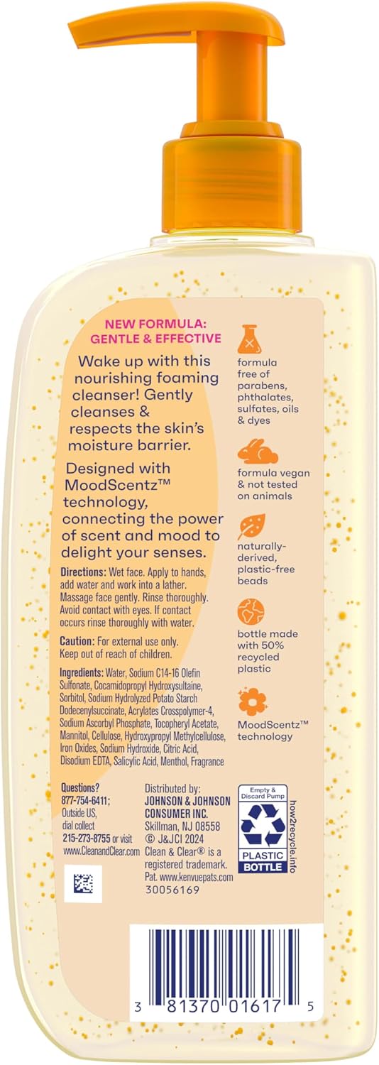 Clean & Clear Morning Burst Oil-Free Facial Cleanser with Vitamin C & BHA, Daily Nourishing Face Wash Gently Cleanses to Remove Oil & Pore... — photo 2
