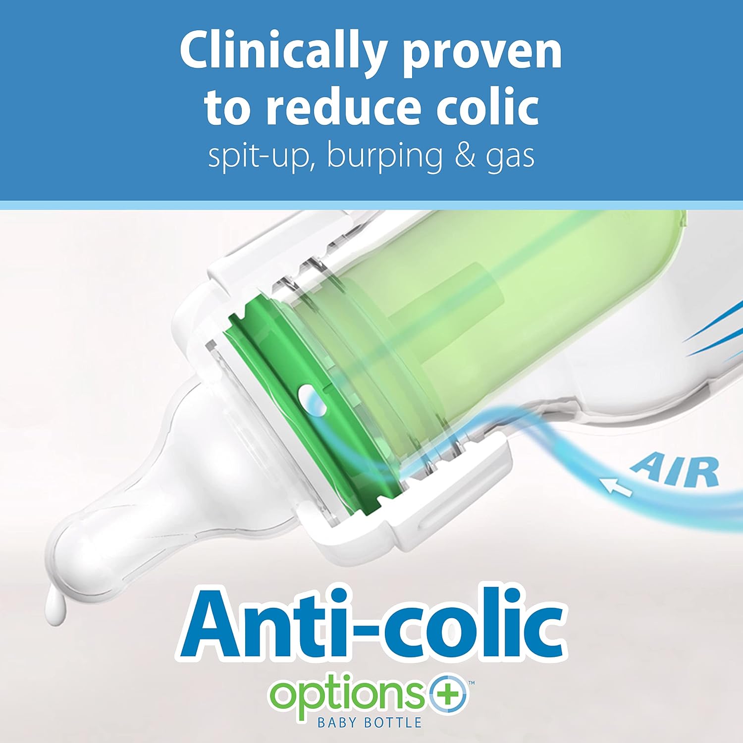 Dr. Brown's Options+ Anti-Colic Plastic Baby Bottle (Narrow Neck, 120 ml / 4 oz) — photo 7