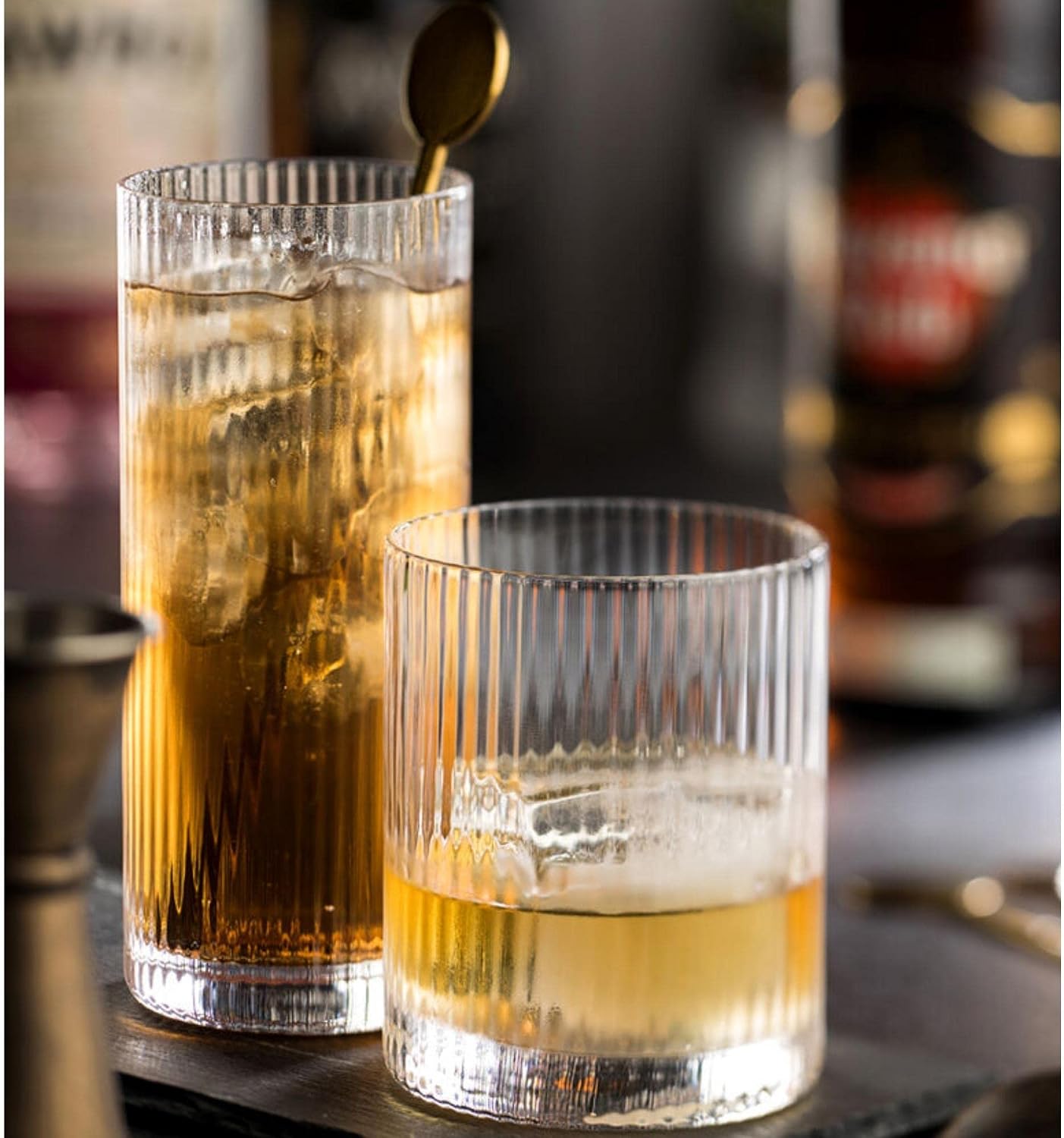 Hayworth Double Old Fashioned Tumbler - Gold Rim Glassware — photo 2