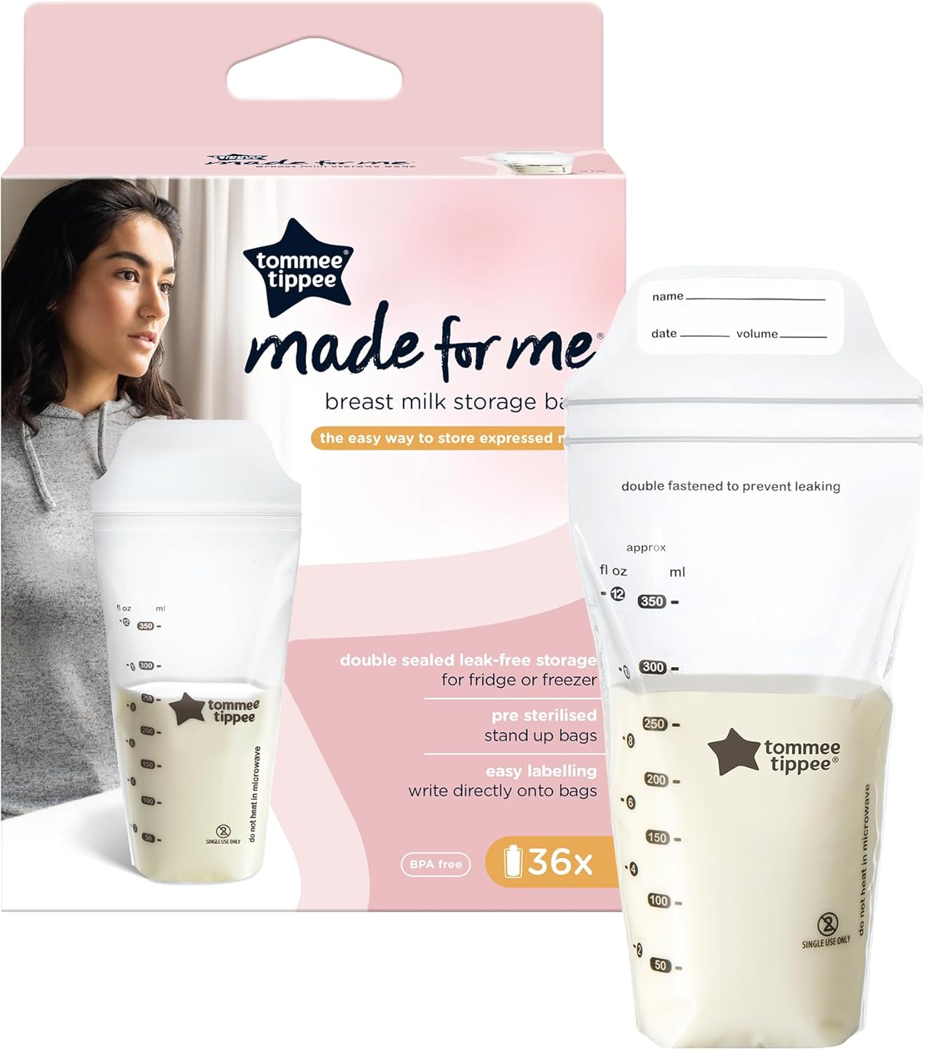 Tommee Tippee Closer to Nature Breast Milk Storage Bags (36-Pack, 350ml). — photo 8