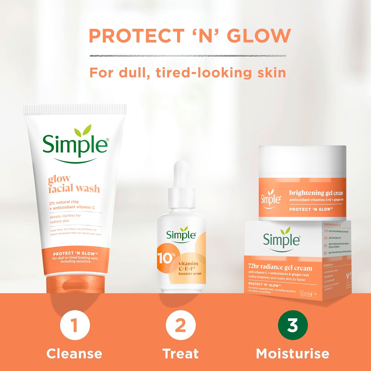 Simple Protect 'N' Glow Brightening Gel Cream (50ml). — photo 3