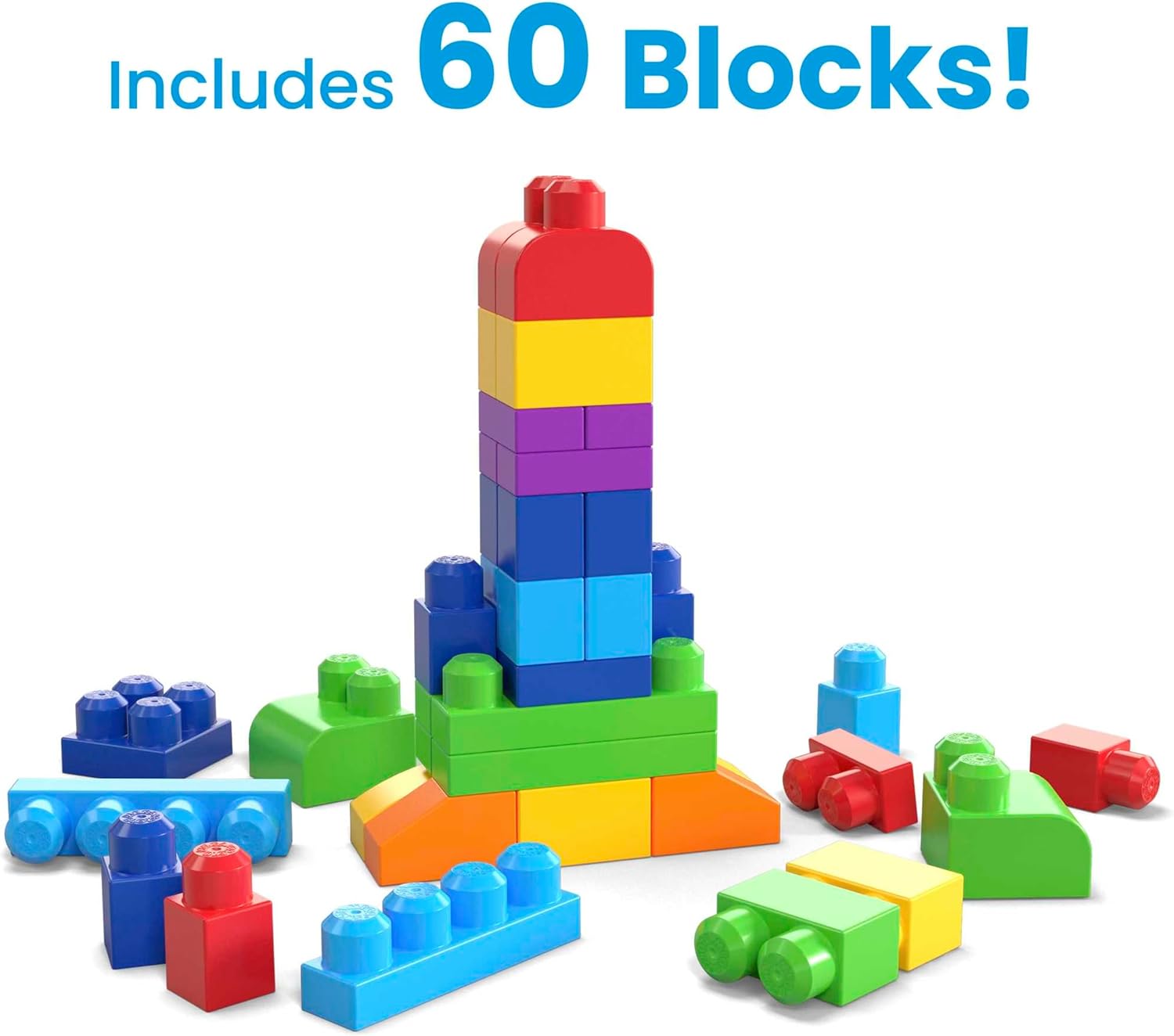 MEGA BLOKS First Builders Big Building Bag (60-Piece Blue / Classic) — photo 5