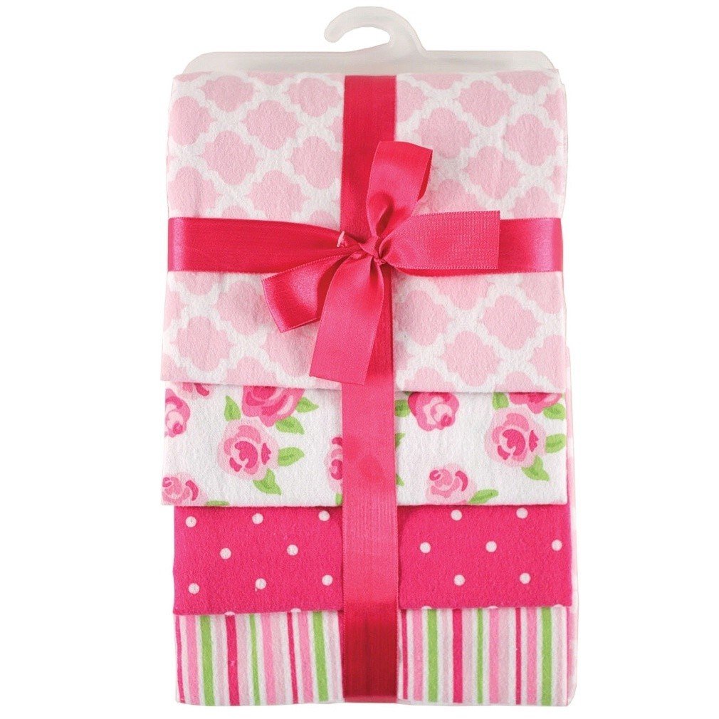 Bambini Pink Four Pack Receiving Blanket — photo 2