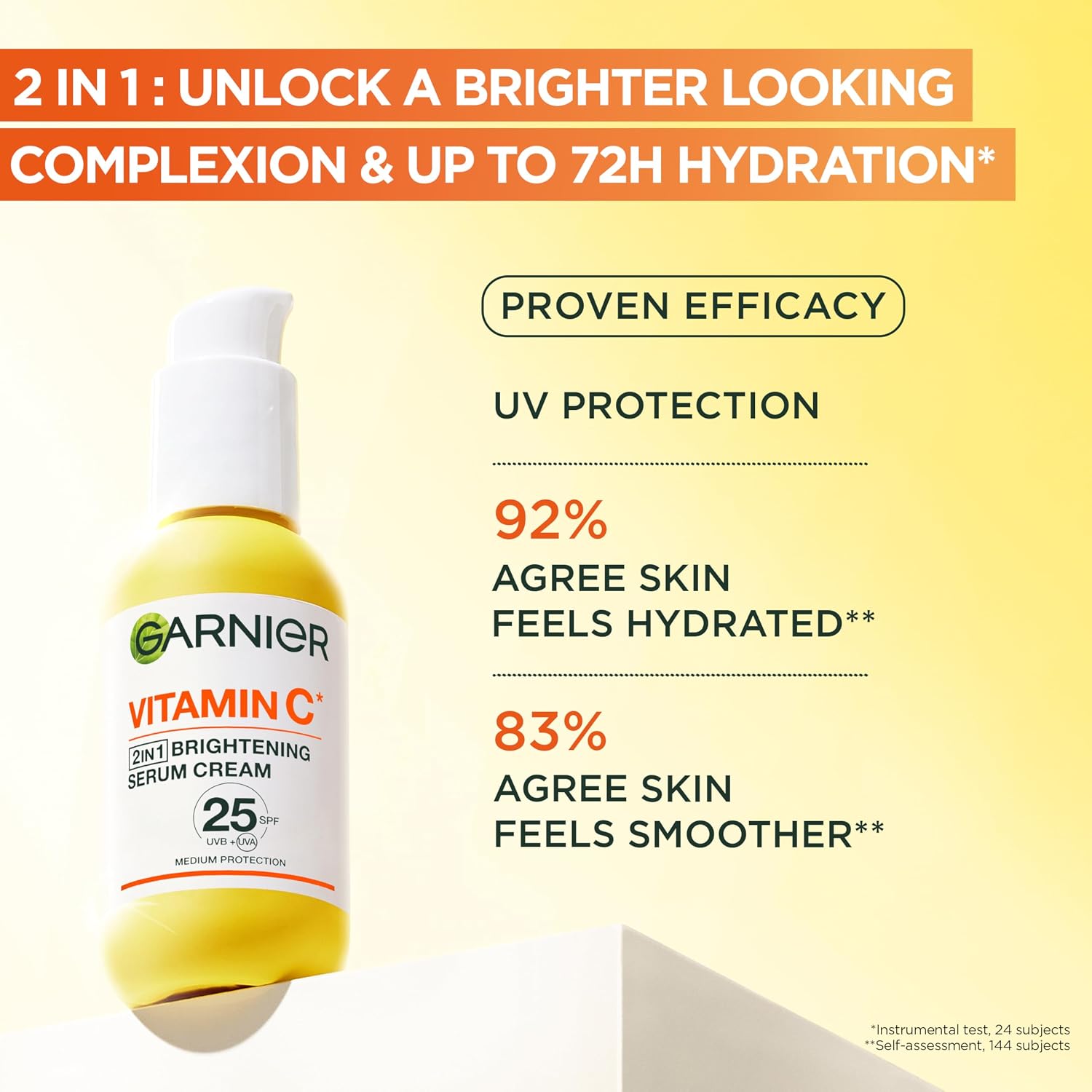 Garnier SkinActive Vitamin C 2-in-1 Brightening Serum Cream SPF 25 (50ml). — photo 7
