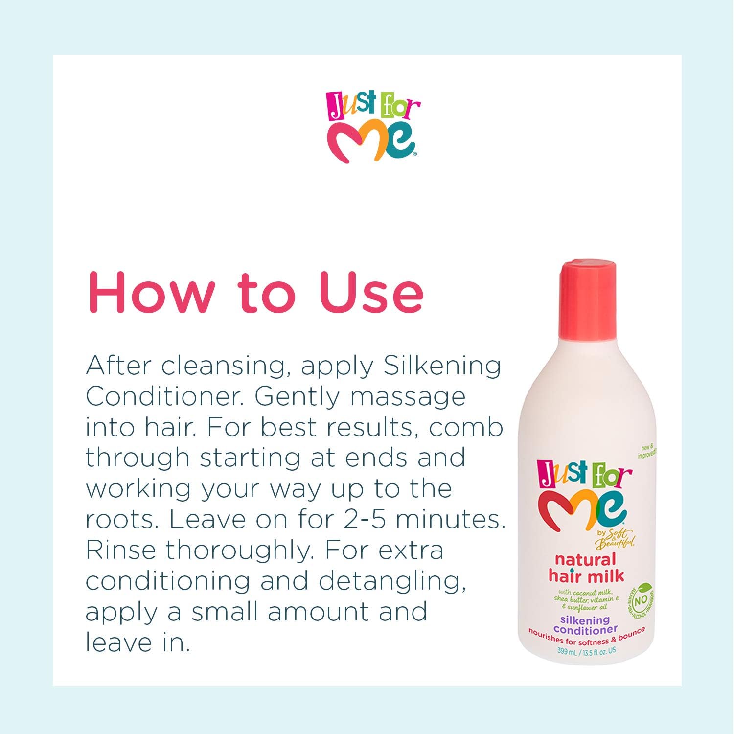 Just for ME Silkening Conditioner for kids Natural Hair milk Just for me 399ml — photo 4