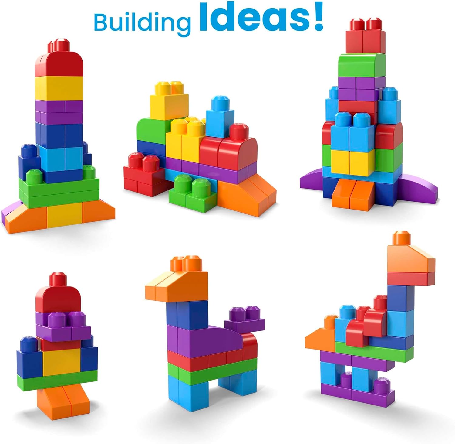 MEGA BLOKS First Builders Big Building Bag (60-Piece Blue / Classic) — photo 6
