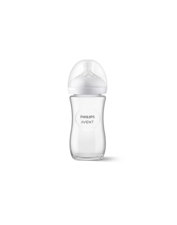 Philips Avent Natural Response 3.0 glass baby bottle 240ml with teat