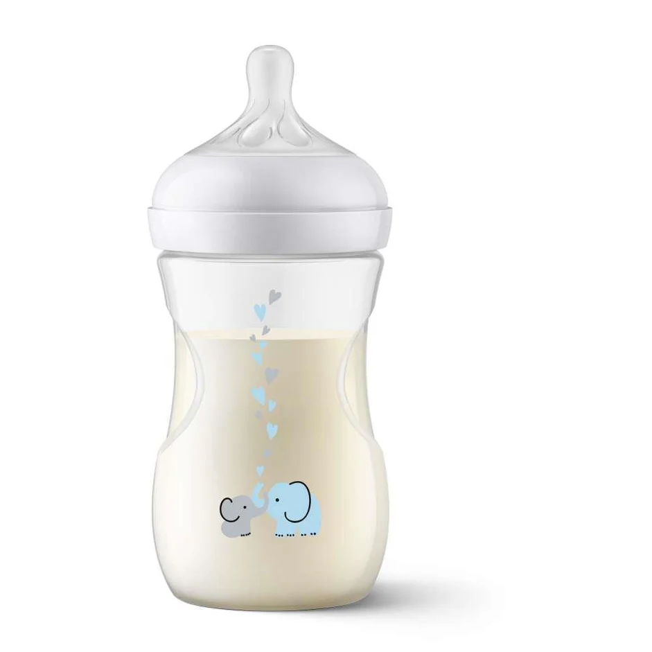 Philips Avent Natural Response 3.0 bottle 260ml with elephant design and white teat