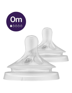 Philips Avent Natural Response 3.0 Level 1 teats, clear, pack of two
