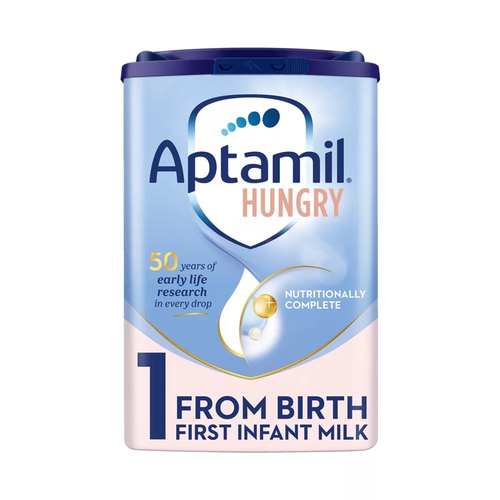 Aptamil Hungry First Infant Milk from Birth 800g tin with blue lid