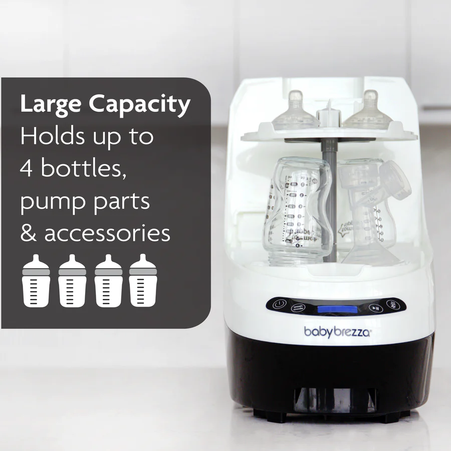 Baby Brezza Bottle Washer Pro white and black automatic steriliser for four bottles