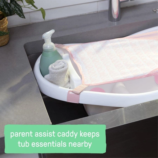 Summer Ingenuity Comfy Clean Deluxe newborn to toddler baby bather white and pink