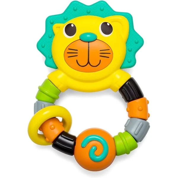Infantino Bendy Lion teether with flexible arms and textured teething ring