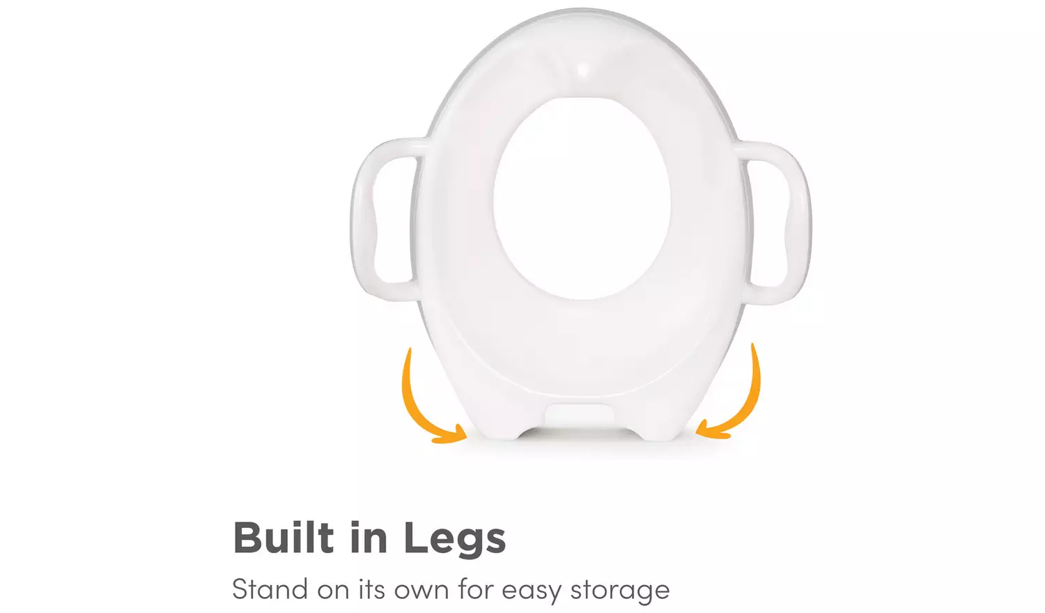 Munchkin white toilet trainer seat with handles and built-in legs