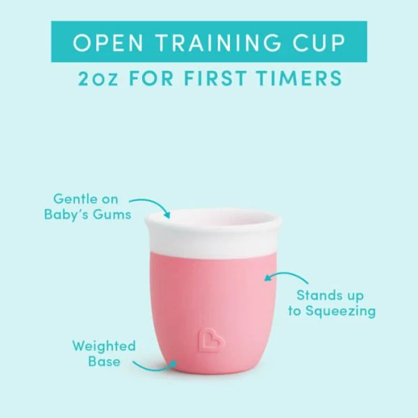 Munchkin C’est pink silicone open training cup 59ml for toddlers