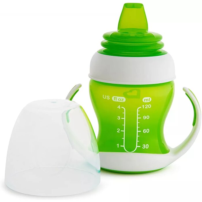 Munchkin Gentle First Cup 4M green baby training cup with handles