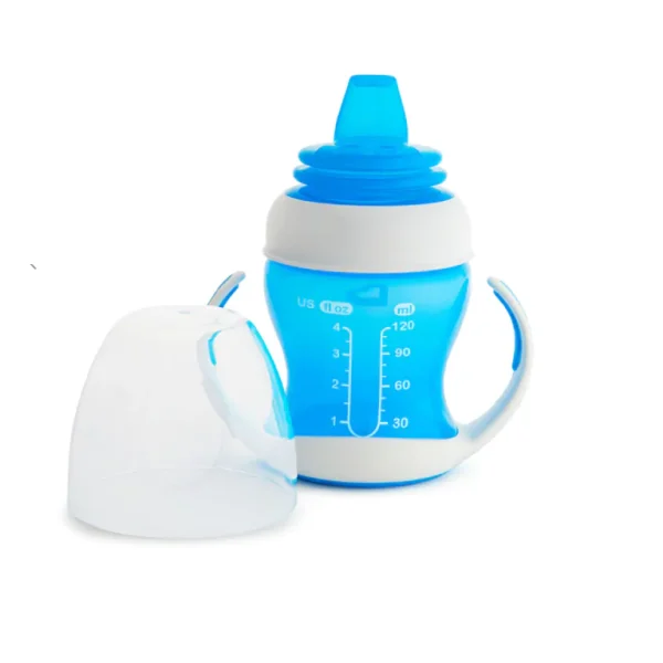Munchkin Gentle First Cup 4M blue sippy cup with handles and lid