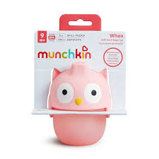 Munchkin Soft Touch Sippy Cup 236ml pink owl design for nine months plus