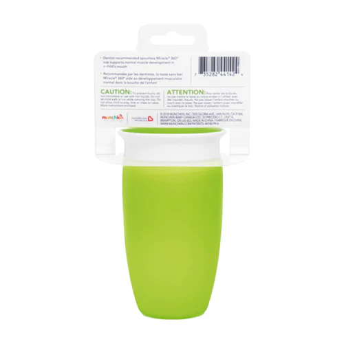 Munchkin Miracle 360 Degree Trainer Cup green 10oz with lid