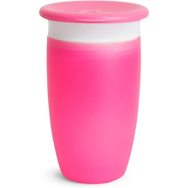 Munchkin Miracle 360 Degree Trainer Cup with lid, 10oz, pink