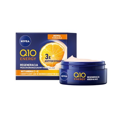NIVEA Q10 Energy Recharging Night Cream 50ml jar and box