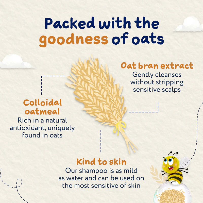 Child's Farm OatDerma shampoo 250ml with oat bran extract