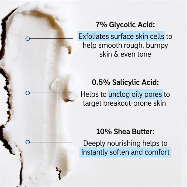 The INKEY List Glycolic Acid Exfoliating Body Stick 45g white stick