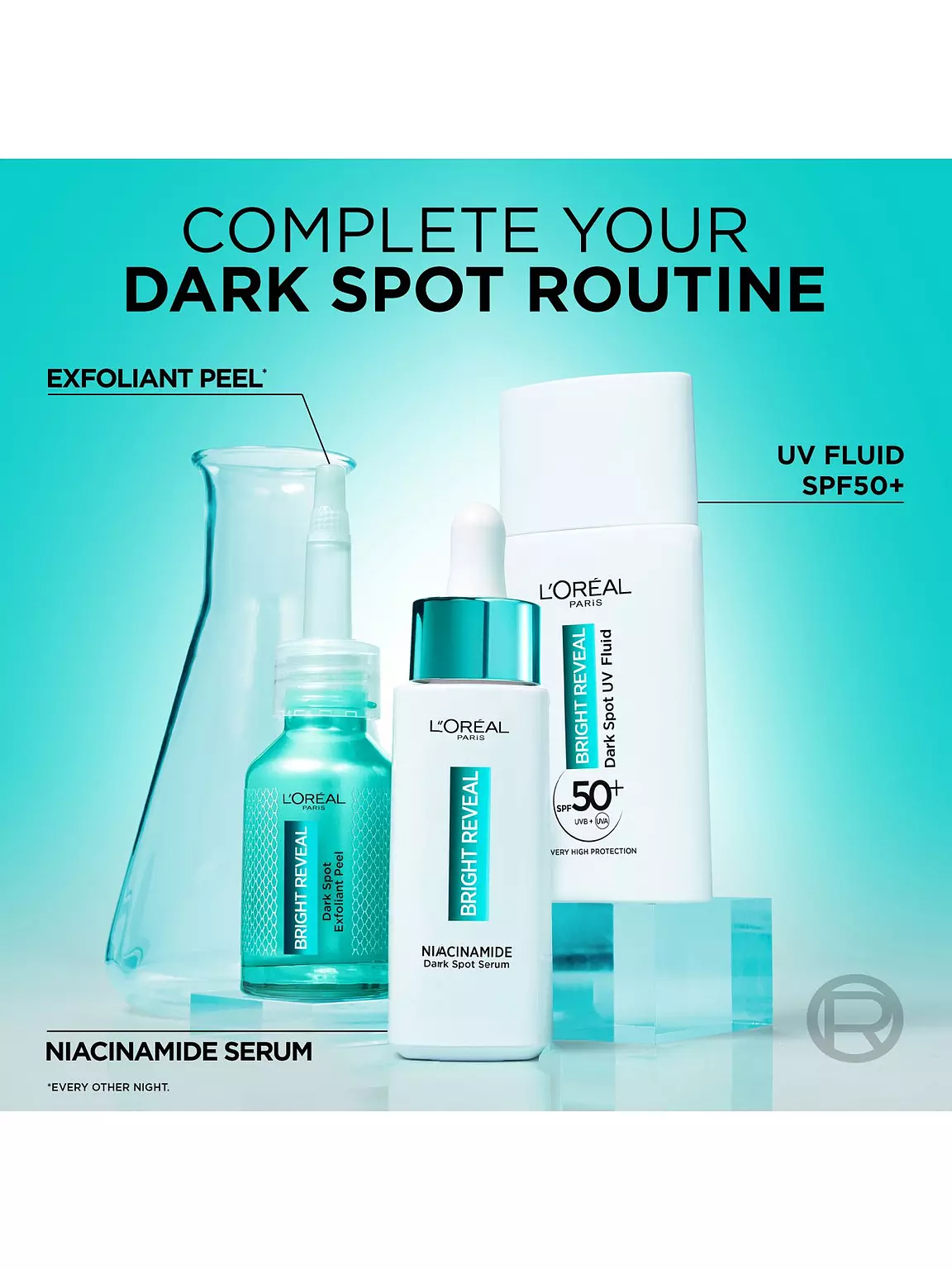 Loreal Paris Bright Reveal Spot Cleanser 150ml turquoise bottle