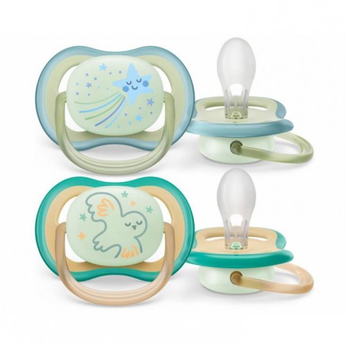 Philips Avent Air Night soothers boy design 0-6 months two pack