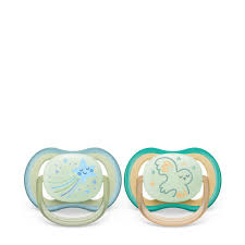 Philips Avent Air Night Soother Boy 0-6m 2-pack blue and peach