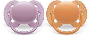 Philips Avent Ultra Soft Soother Girl 6-18m purple and orange two pack