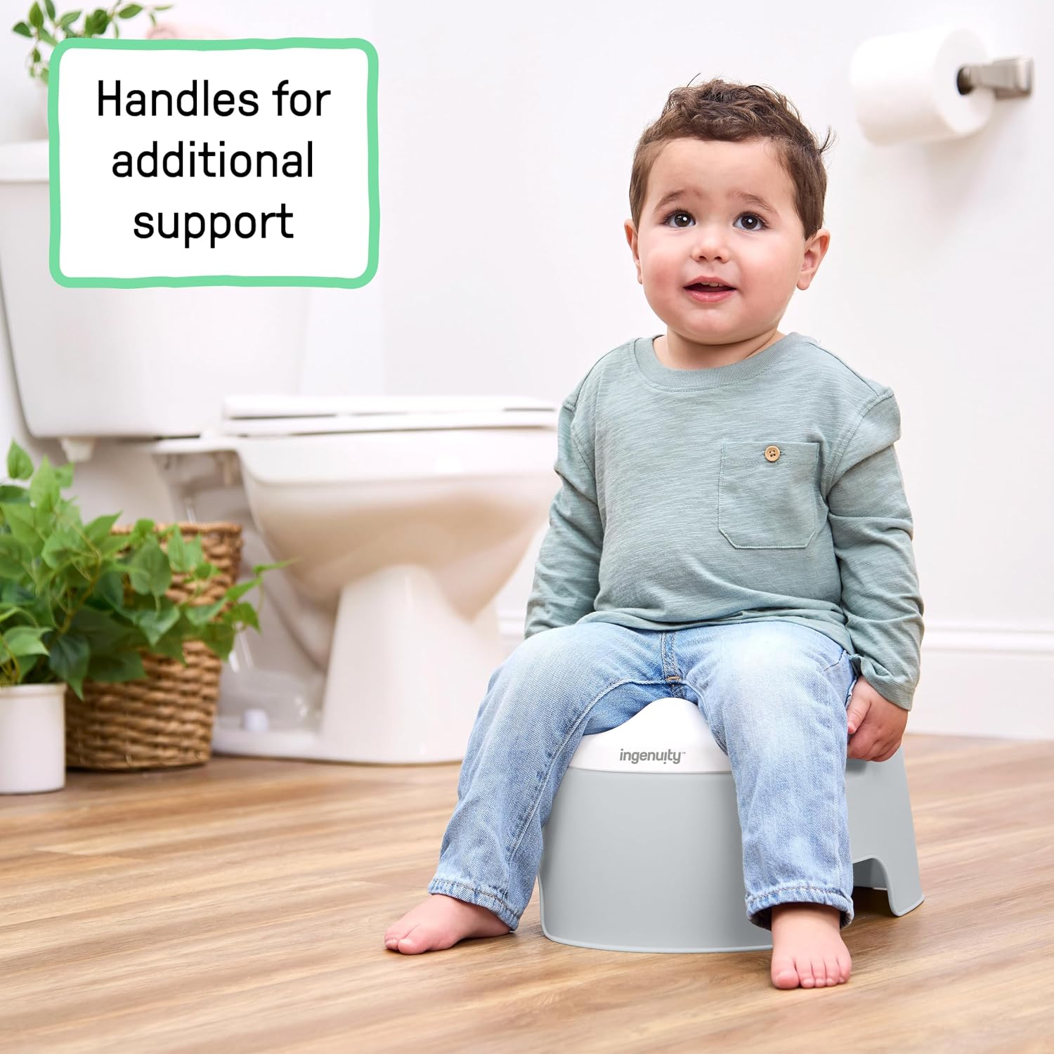 Ingenuity Ready Set Go Potty Training Toilet (White/Grey) — photo 4