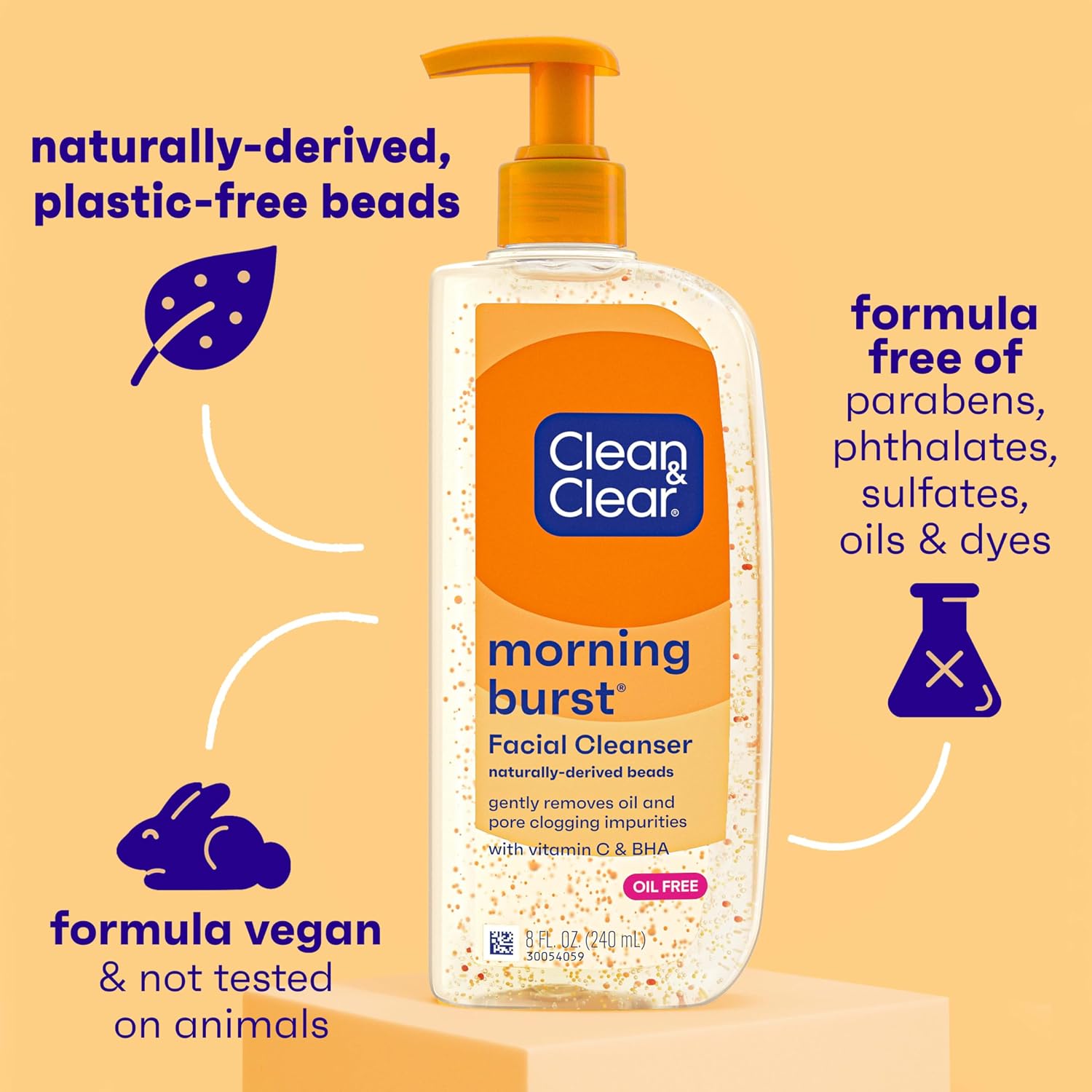 Clean & Clear Morning Burst Oil-Free Facial Cleanser with Vitamin C & BHA, Daily Nourishing Face Wash Gently Cleanses to Remove Oil & Pore... — photo 5