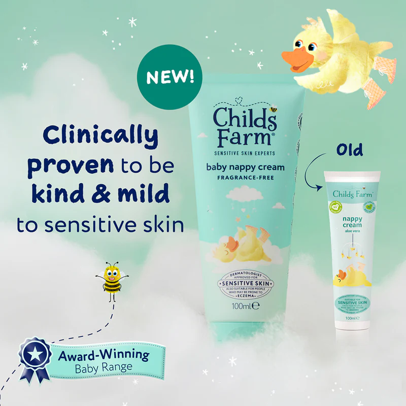 Child's Farm Baby Nappy Cream 100ml fragrance-free sensitive skin