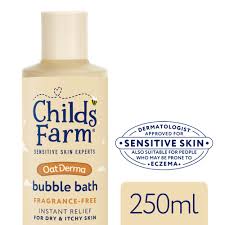 Child's Farm OatDerma bubble bath 250ml bottle fragrance-free