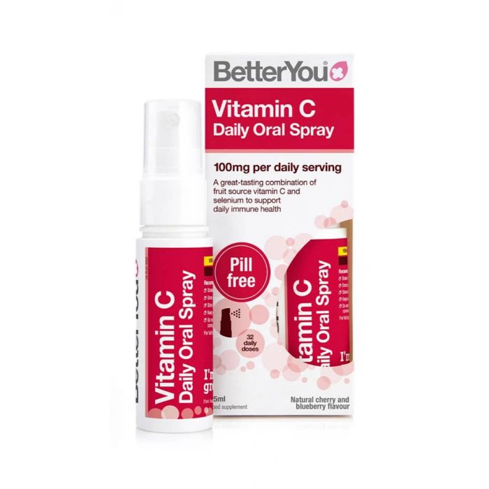 BetterYou Vitamin C Daily Oral Spray 100mg, 25ml bottle with white pump