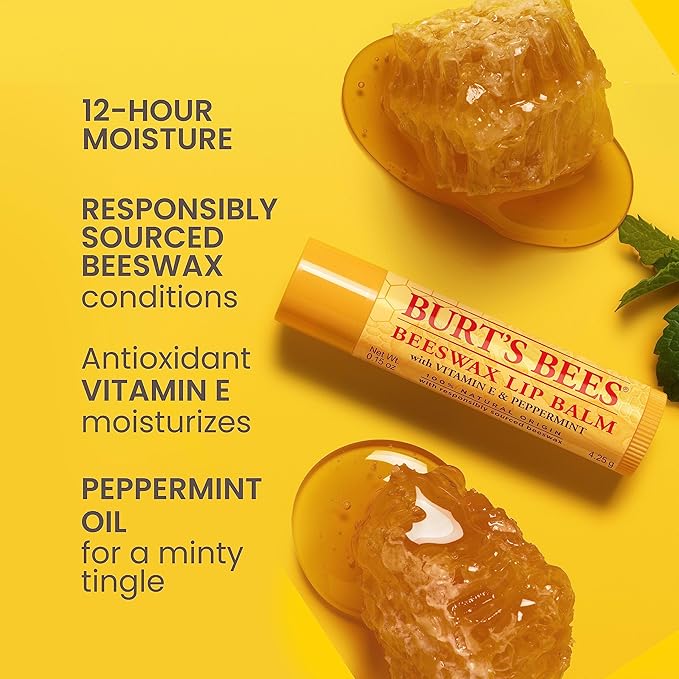 Burt's Bees Beeswax Lip Balm with Peppermint and Vitamin E stick