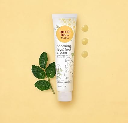 Burt's Bees Mama Bee soothing leg and foot cream tube with moisturising formula