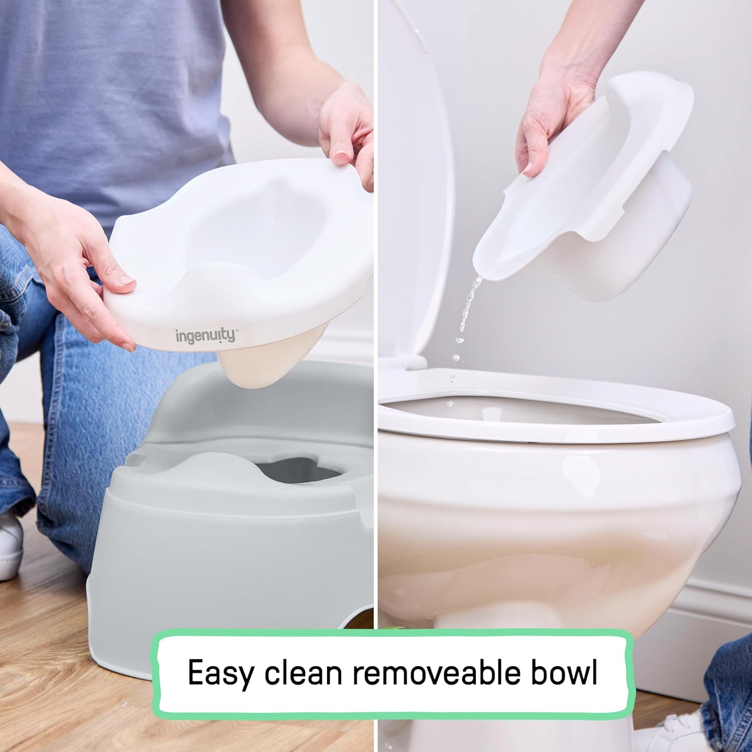 Ingenuity Ready Set Go Potty Training Toilet (White/Grey) — photo 3