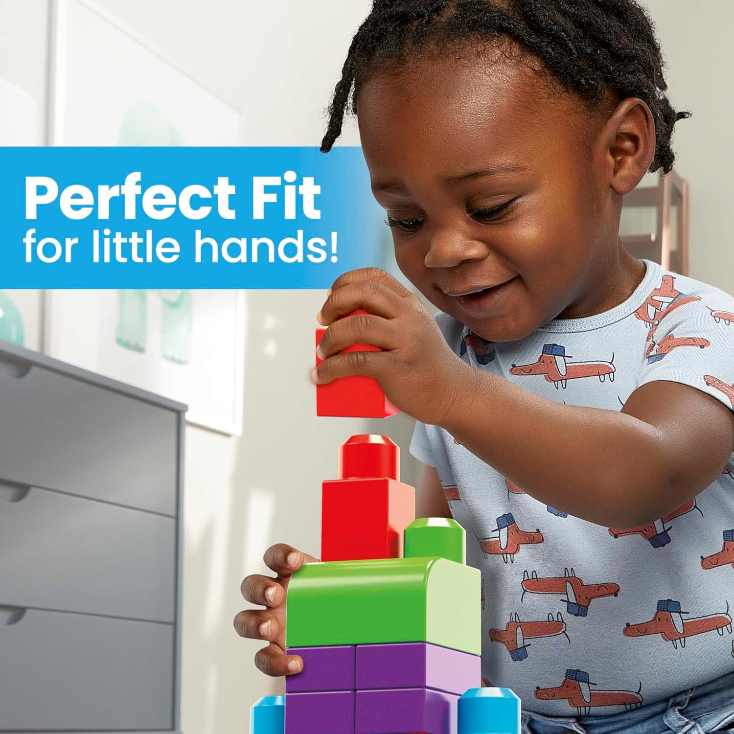 MEGA BLOKS First Builders Big Building Bag (60-Piece Blue / Classic) — photo 4
