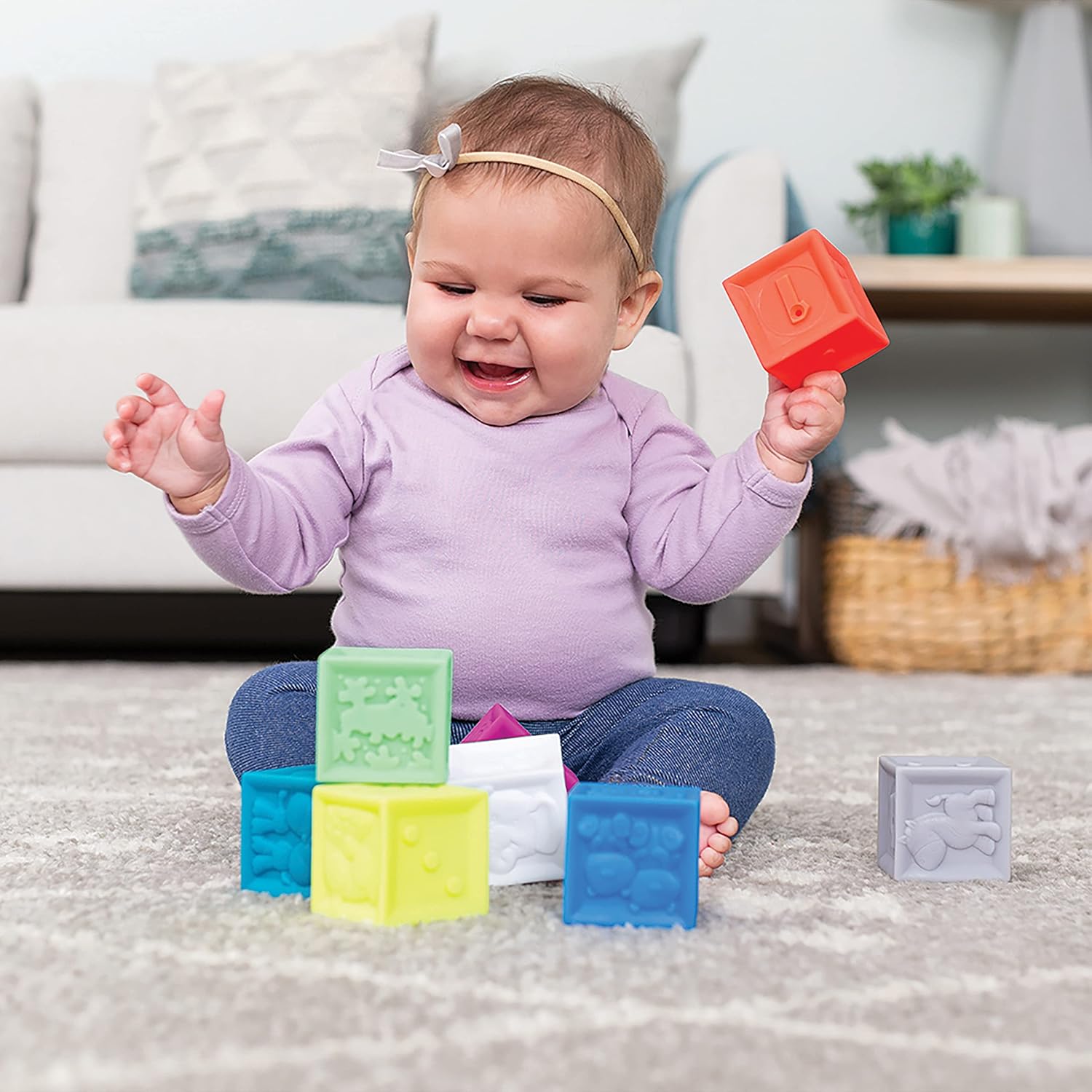 Infantino Squeeze & Stack Soft Baby Block Set — photo 2