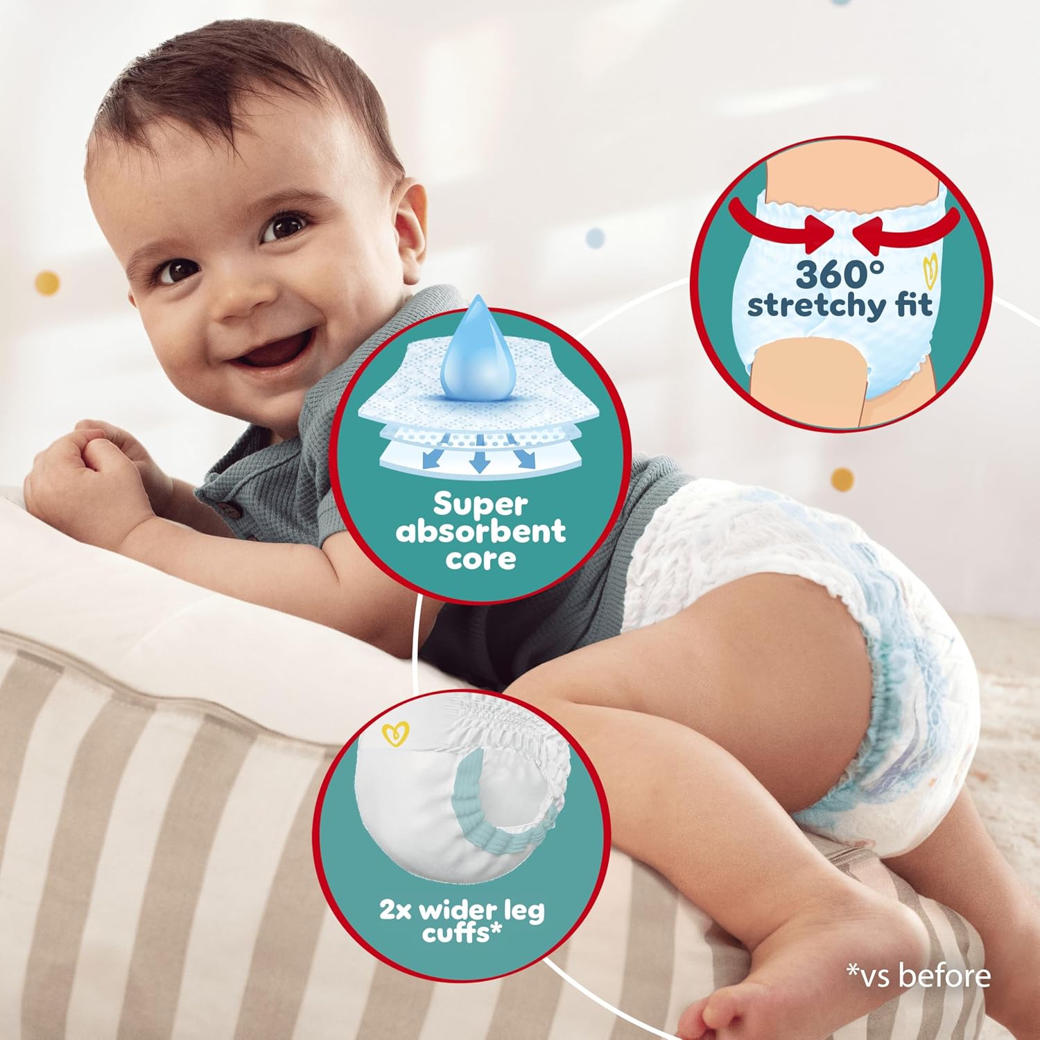ampers Baby-Dry Nappy Pants (Size 8, Monthly Saving Pack of 117). — photo 2